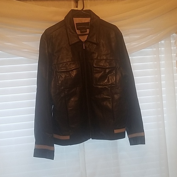 Mens Kenneth Cole Leather Jacket. - Picture 4 of 5